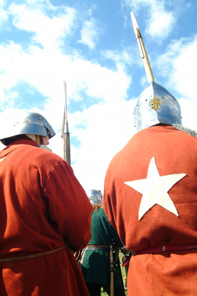 Two soldiers at the Battle of Bosworth re-enactment