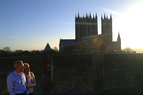 The walls of Lincoln Castle.