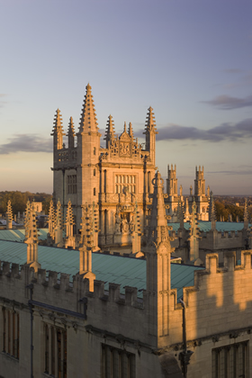 View over Oxford spires from Sheldonian Theatre