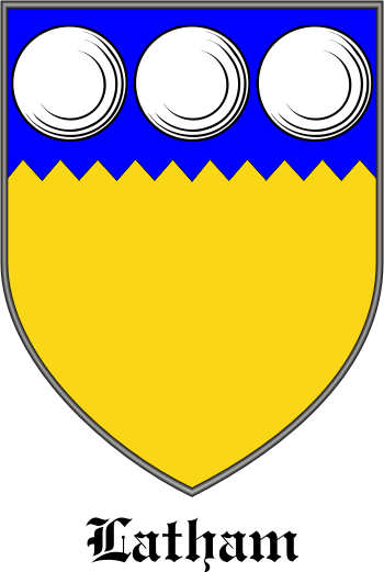 Latham family crest Latham family crest